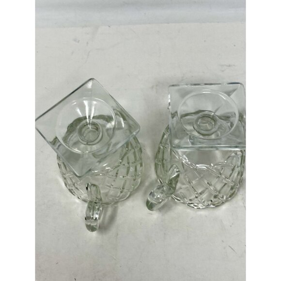 Indiana Pretzel Depression Glass Clear Creamer & Sugar Set - Picture 7 of 10